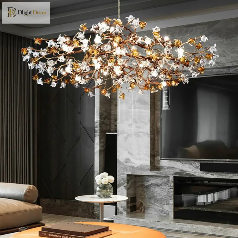 Vintage Copper Ginkgo Leaf Chandelier – elegant botanical lighting
