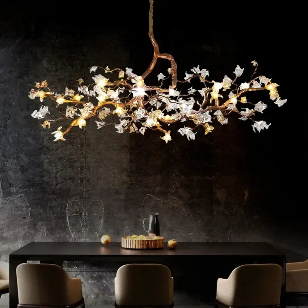 Vintage Copper Ginkgo Leaf Chandelier – 160 to 200 cm size options