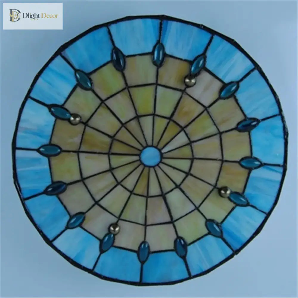 Vintage Mediterranean Tiffany Stained Glass Ceiling Lights - Elegance For Living Dining And
