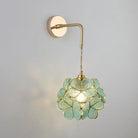 Vintage Single - Bulb Bedside Wall Mounted Lamp In Gold - Shaded Glass Light Fixture / C Wall Lamp