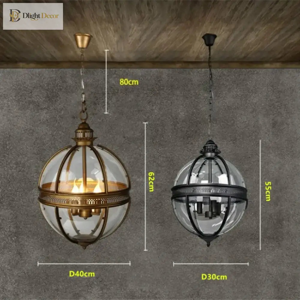 Vintage Globe Pendant Light – product view 3