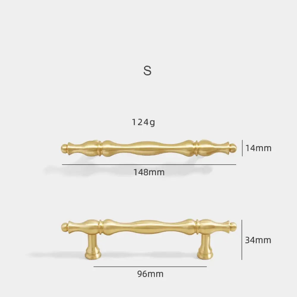 Gold Brass Cabinet Bar Handle – American Vintage Drawer Pull and Wardrobe Knob 148mm bar Handles