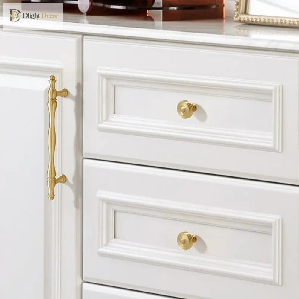 Gold Brass Cabinet Bar Handle – American Vintage Drawer Pull and Wardrobe Knob Handles