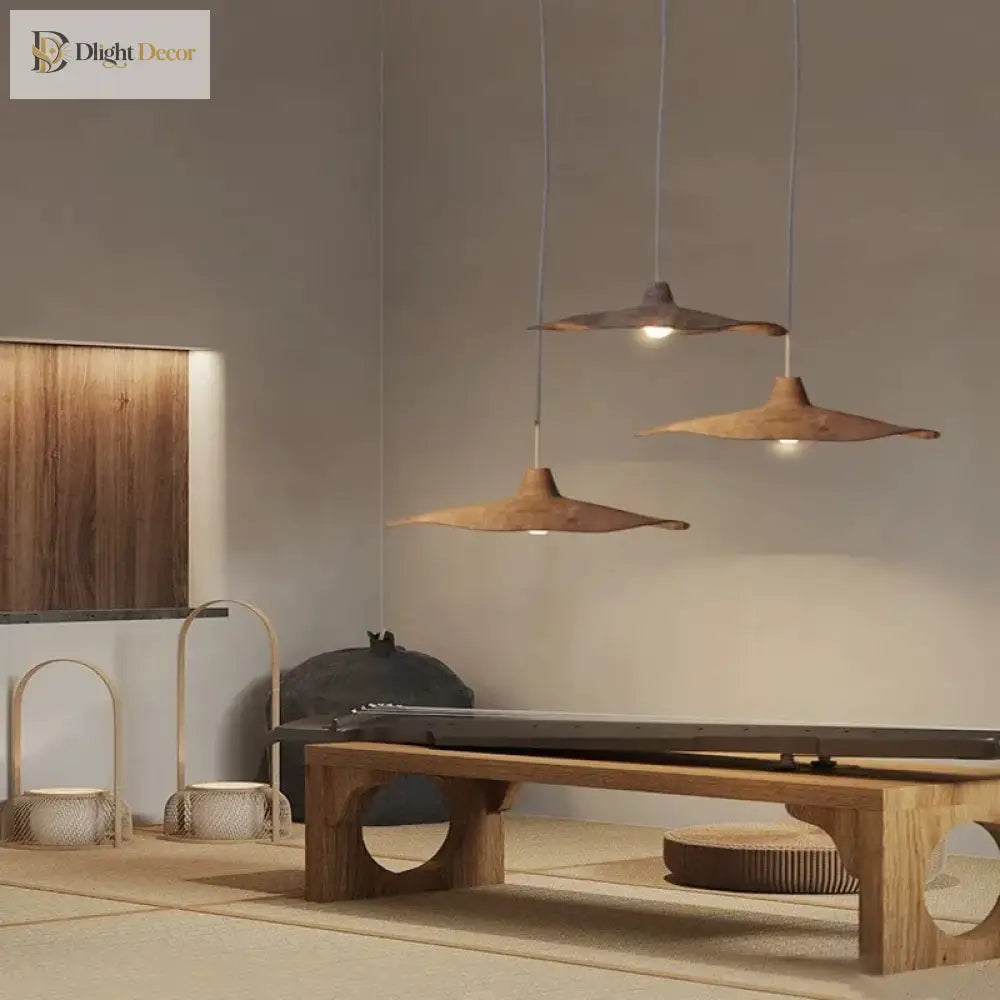 Wabi-Sabi pendant light with rounded sculptural shade