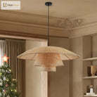 Retro Wabi - Sabi Rattan Pendant Light - Vintage Country Charm For Living Rooms Bedrooms Dining