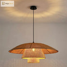 Retro Wabi - Sabi Rattan Pendant Light - Vintage Country Charm For Living Rooms Bedrooms Dining