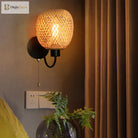 Vintage Rattan Bamboo Wall Sconce - Retro Lighting For Dining Bedroom And More Wall Lamp