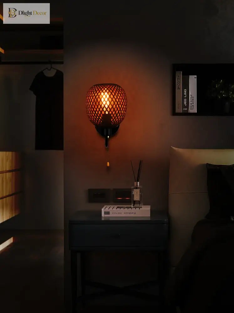 Vintage Rattan Bamboo Wall Sconce - Retro Lighting For Dining Bedroom And More Wall Lamp