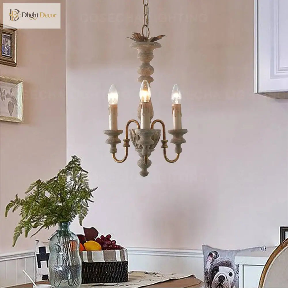 Vintage Wooden Chandeliers - Retro Suspension Lighting For Kitchen Baby Room Nursery Loft And