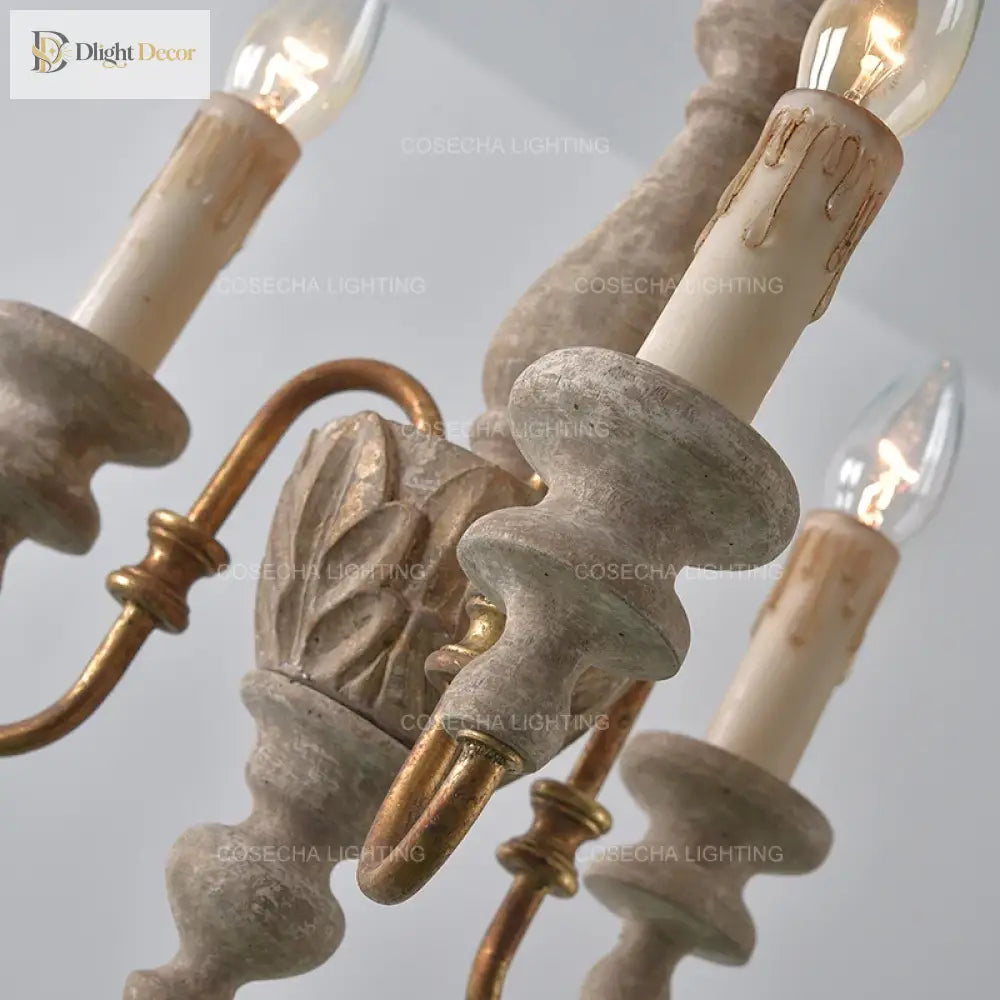 Vintage Wooden Chandeliers - Retro Suspension Lighting For Kitchen Baby Room Nursery Loft And