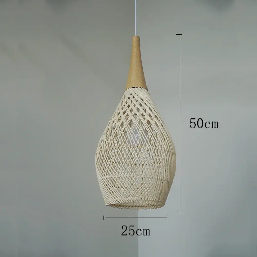 Wabi-Sabi Handwoven Rattan Pendant Light – style and size option 8
