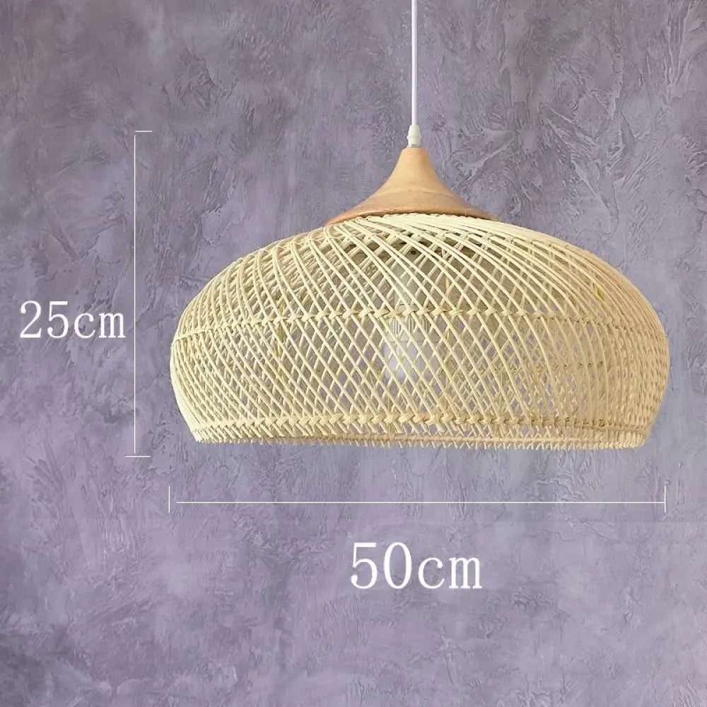 Wabi-Sabi Handwoven Rattan Pendant Light – style and size option 23