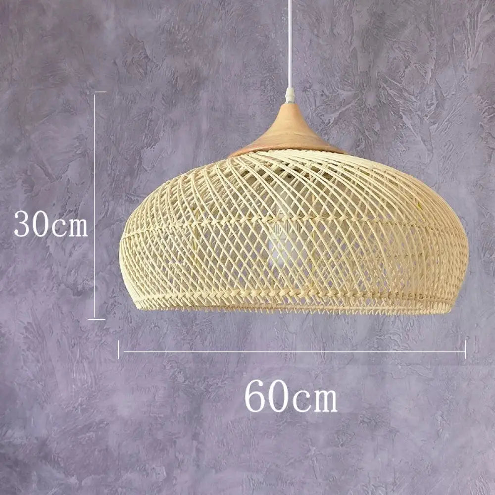 Wabi-Sabi Handwoven Rattan Pendant Light – style and size option 17