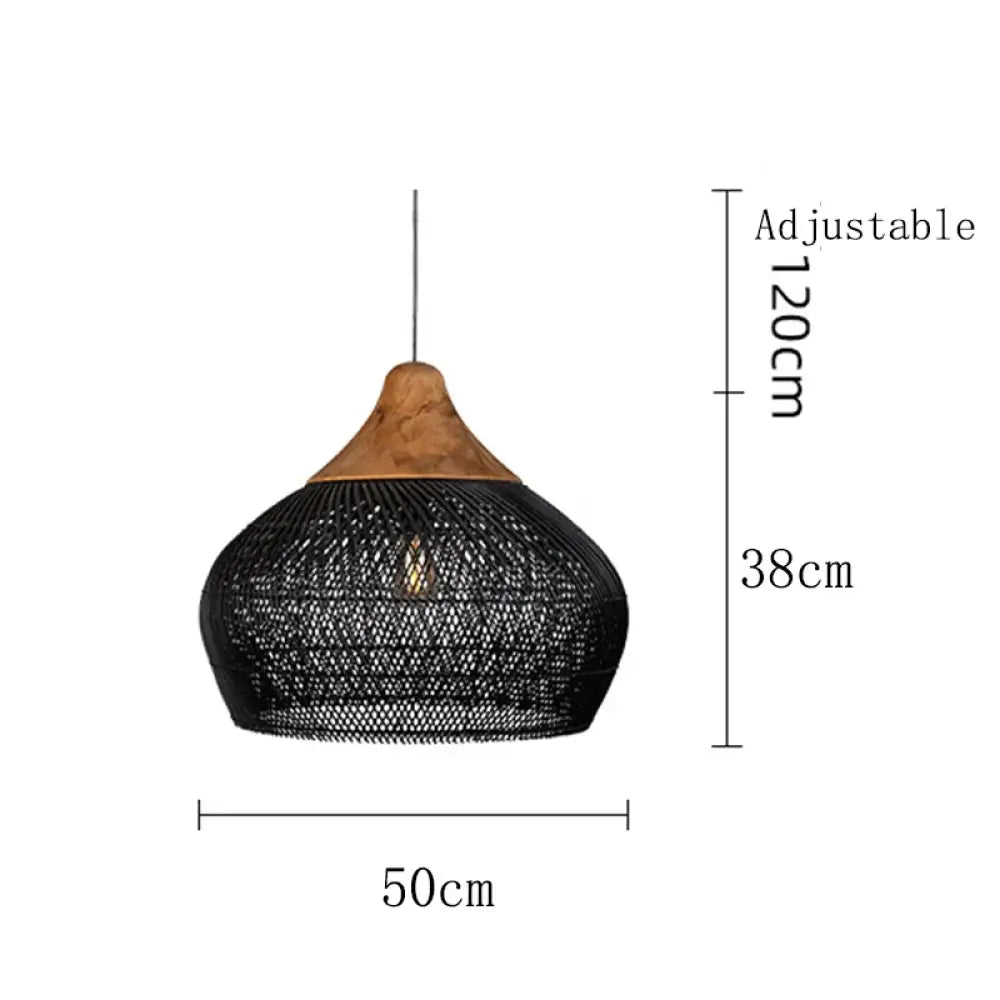 Wabi-Sabi Handwoven Rattan Pendant Light – style and size option 22