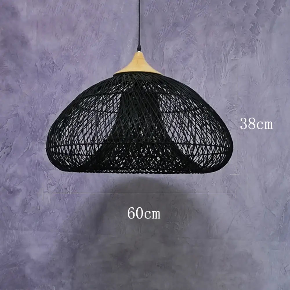 Wabi-Sabi Handwoven Rattan Pendant Light – style and size option 15