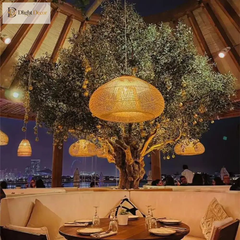 Wabi-Sabi Handwoven Rattan Pendant Light – product view 4