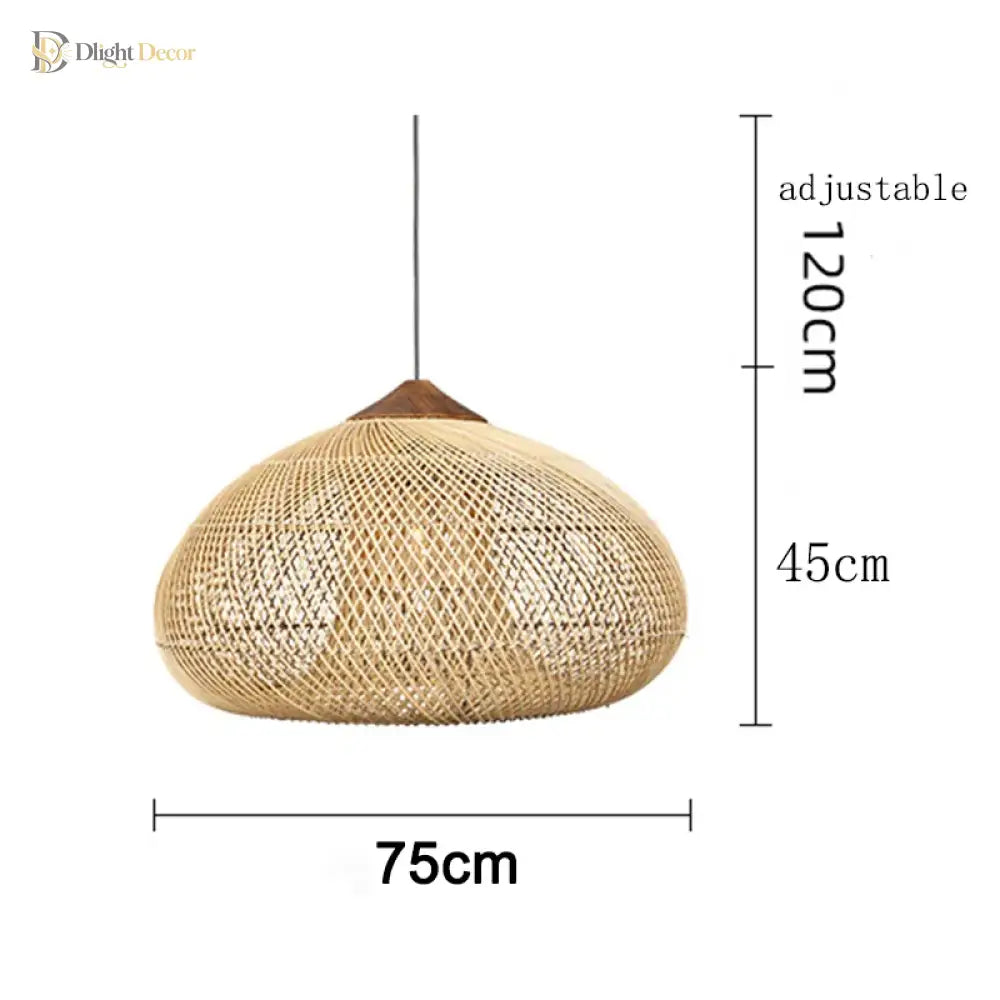 Wabi-Sabi Handwoven Rattan Pendant Light – style and size option 25