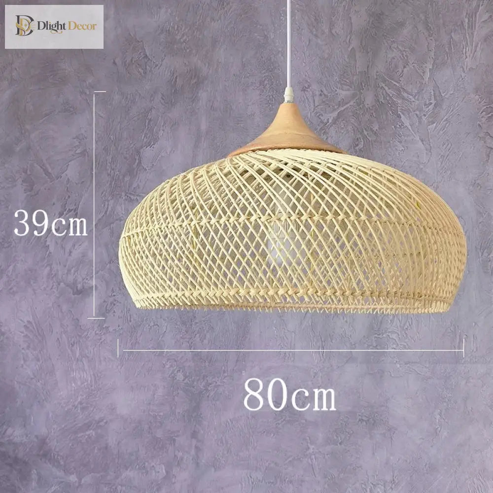 Wabi-Sabi Handwoven Rattan Pendant Light – style and size option 21