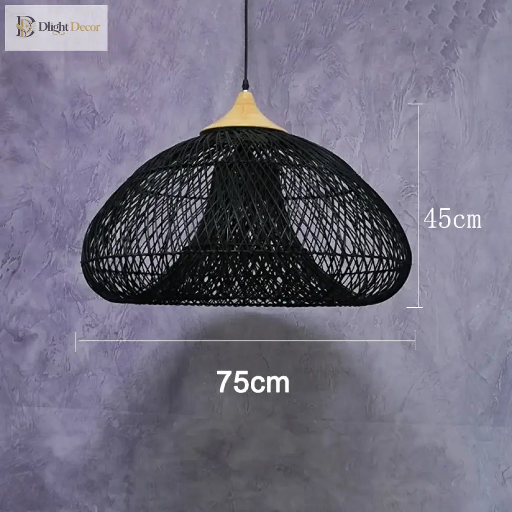 Wabi-Sabi Handwoven Rattan Pendant Light – style and size option 26