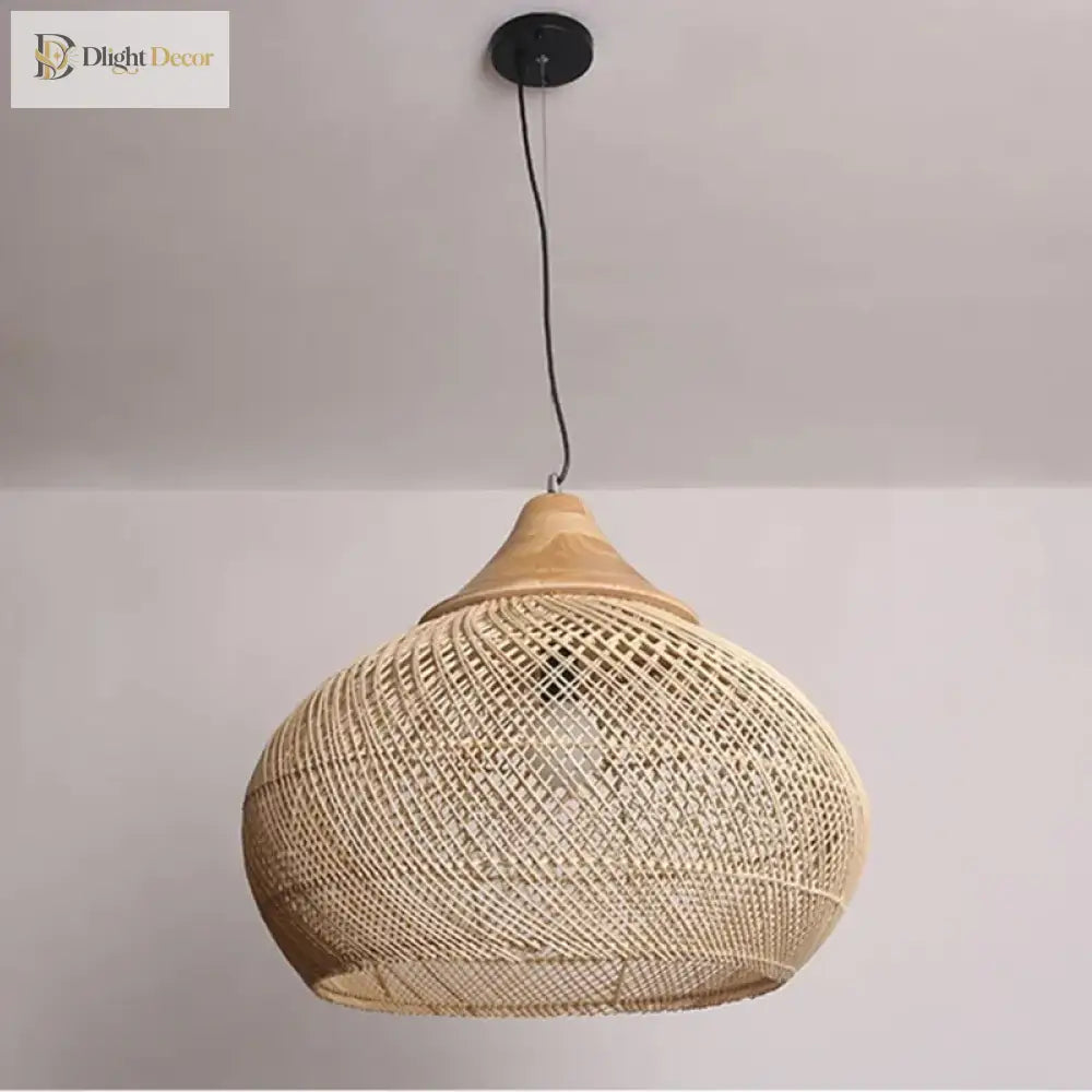 Wabi-Sabi Handwoven Rattan Pendant Light – product view 5