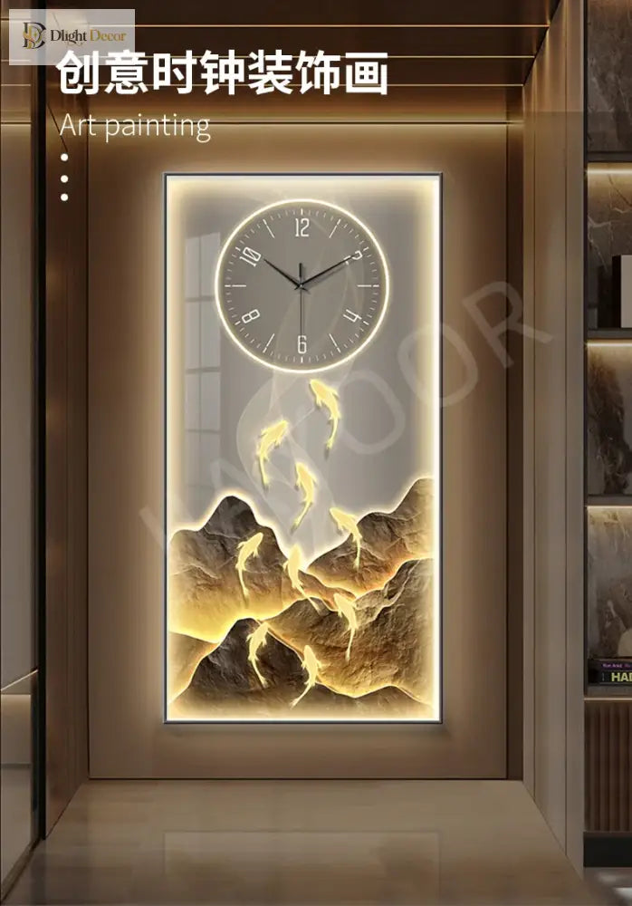 Dlight Decor Wall Clock Lamp with Crystal Glow Wall Art