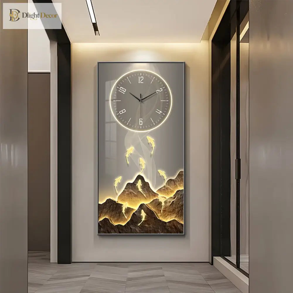 Dlight Decor Wall Clock Lamp with Crystal Glow Wall Art