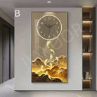 Dlight Decor Wall Clock Lamp with Crystal Glow B / 140X70cm / NON dimm cool light|Black border Wall Art