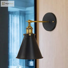 Embrace Industrial Chic With The Black And Brass Conic Sconce Wall Light
