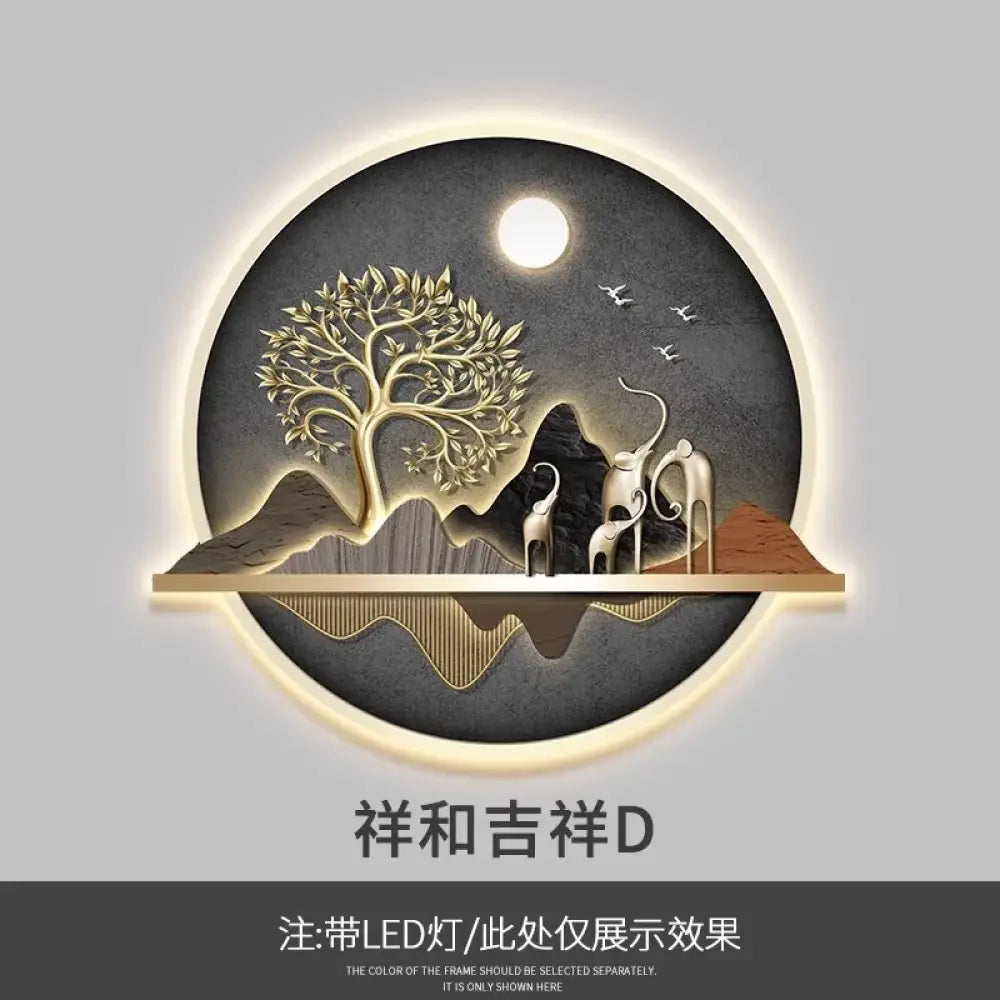 Dlight Decor Wealth Landscape Wall Lamp Mural N / 108X90 / Warm light Wall Art