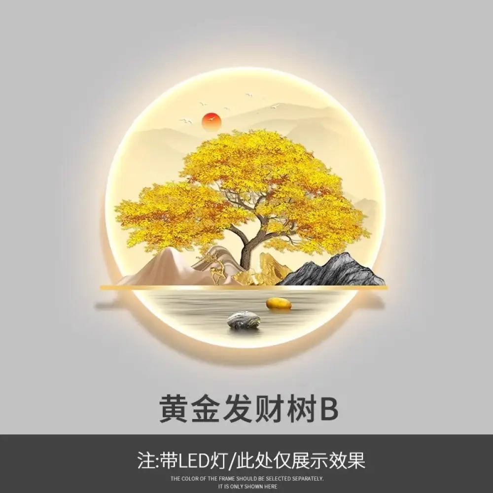 Dlight Decor Wealth Landscape Wall Lamp Mural P / 108X90 / Warm light Wall Art