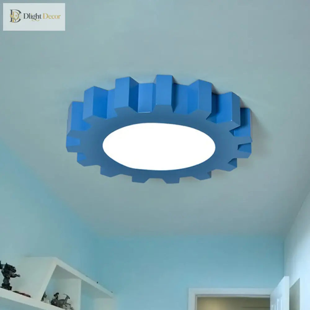 Whimsical Gears: Modern Led Ceiling Light For Kids
