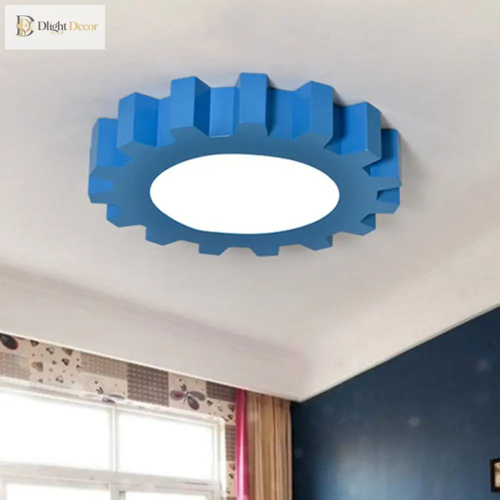 Whimsical Gears: Modern Led Ceiling Light For Kids