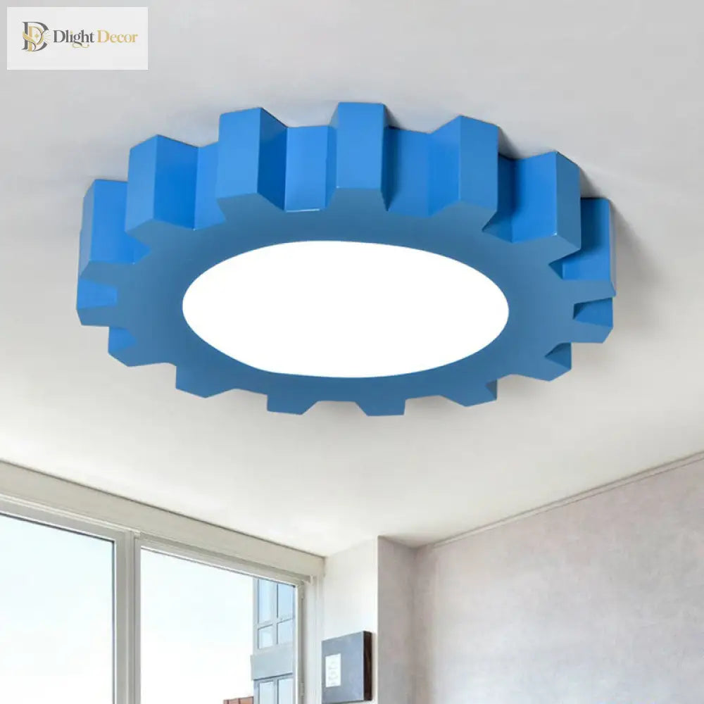 Whimsical Gears: Modern Led Ceiling Light For Kids
