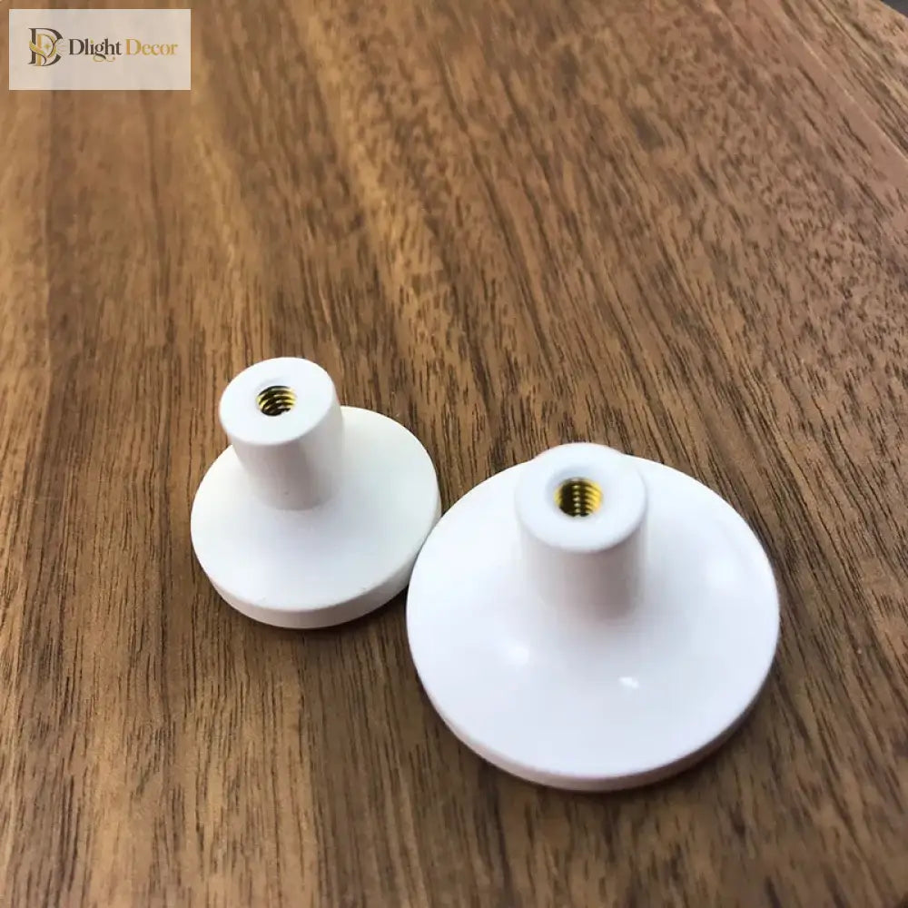 White Brass Cabinet Knobs – Round Drawer Pulls for Wardrobes and Furniture Doors knob