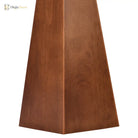 Tapered brown wooden lamp base with vertical grain pattern