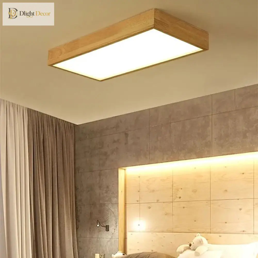 Wood Modern Minimalist Led Ceiling Lamp - Perfect For Bedroom Living Room Dining Kitchen And Study
