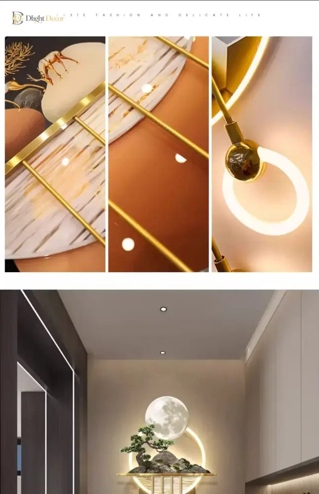 Dlight Decor 3D Wooden Landscape Wall Lamp Wall Art