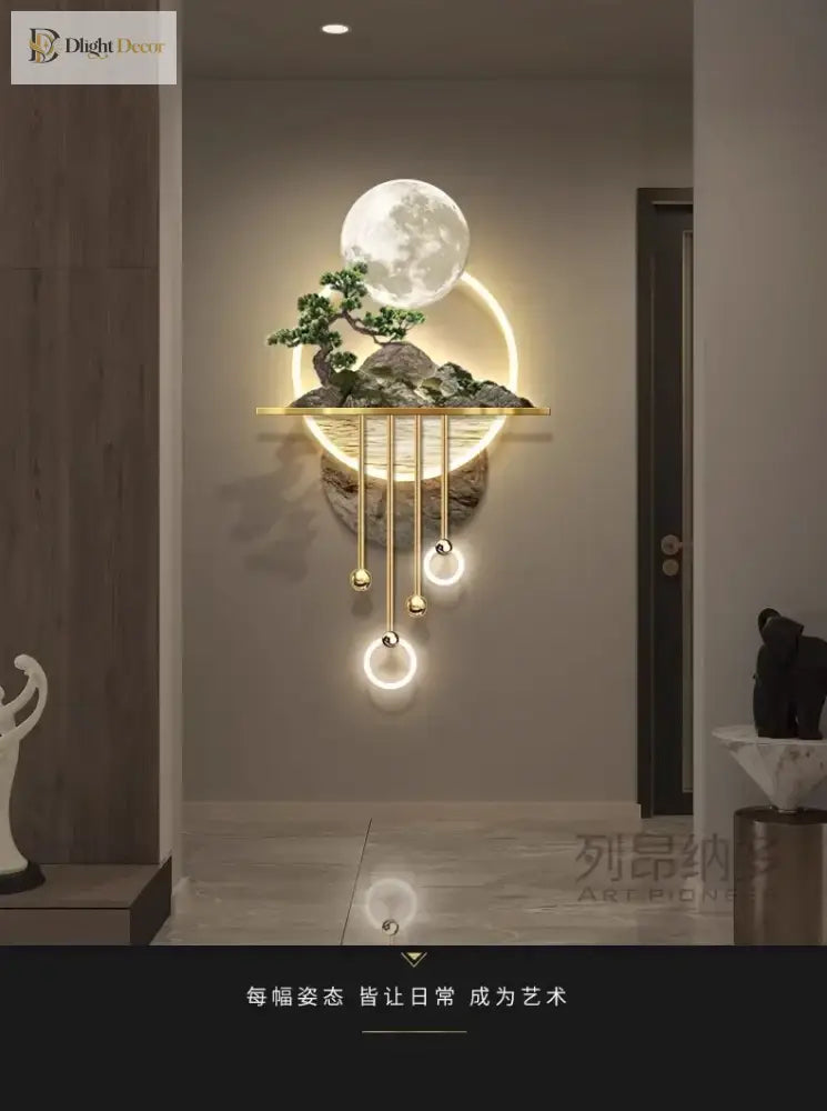 Dlight Decor 3D Wooden Landscape Wall Lamp Wall Art