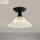 Ximena Industrial Wavy Glass Semi - Flush Mount Light