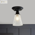 Ximena Industrial Wavy Glass Semi - Flush Mount Light