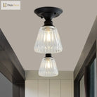Ximena Industrial Wavy Glass Semi - Flush Mount Light