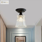 Ximena Industrial Wavy Glass Semi - Flush Mount Light