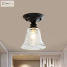 Ximena Industrial Wavy Glass Semi - Flush Mount Light
