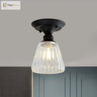 Ximena Industrial Wavy Glass Semi - Flush Mount Light