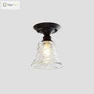 Ximena Industrial Wavy Glass Semi - Flush Mount Light