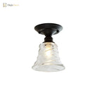 Ximena Industrial Wavy Glass Semi - Flush Mount Light