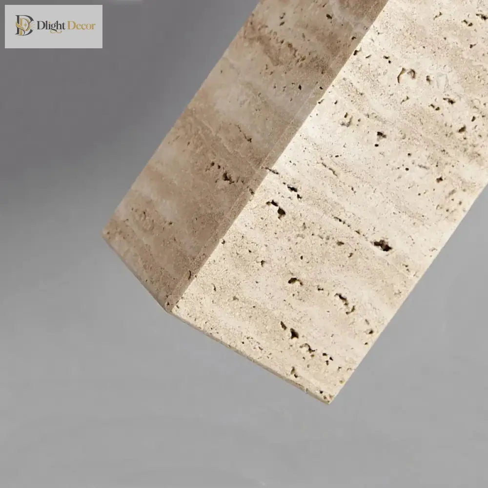 Yellow Travertine Marble Pendant Lamp - Wabi - Sabi Elegance For Dining Kitchen And More Ceiling