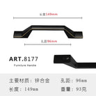 Zinc Alloy Solid Cabinet Door Handles – Modern Minimalist Knobs for Wardrobe and Kitchen Furniture 8177-96 Handles