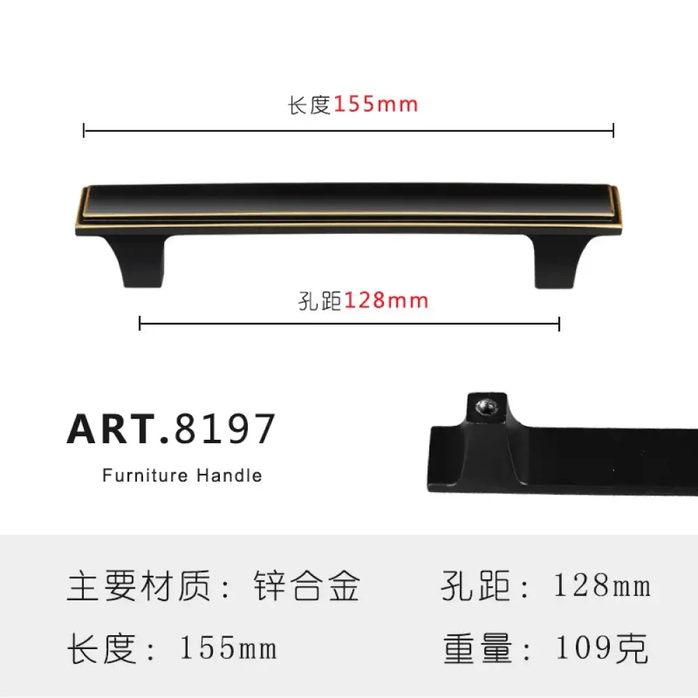 Zinc Alloy Solid Cabinet Door Handles – Modern Minimalist Knobs for Wardrobe and Kitchen Furniture 8197-128 Handles