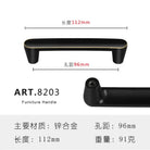 Zinc Alloy Solid Cabinet Door Handles – Modern Minimalist Knobs for Wardrobe and Kitchen Furniture 8203-96 Handles